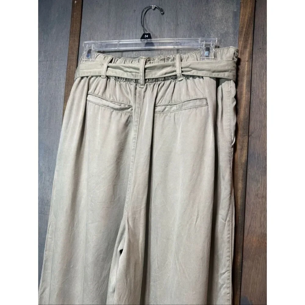 Cynthia Rowley Wide Leg 100% Lyocell Pants Sage Green/Khaki Women’s Size Large - Picture 6 of 7